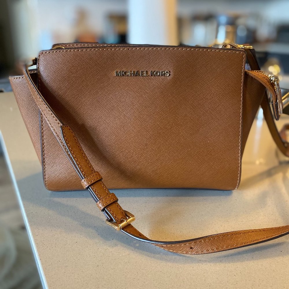 Michael Kors Crossbody Brown Leather Purse